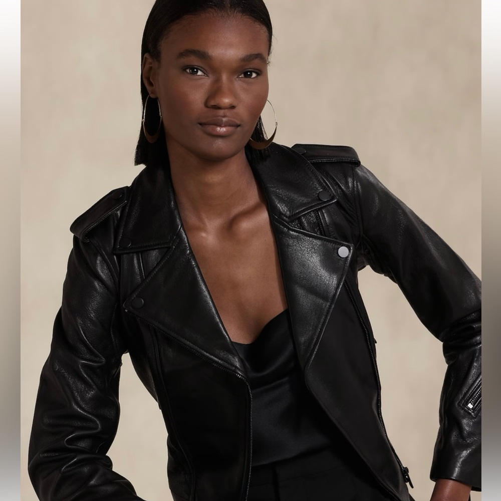 Essential Leather Jacket Banana Republic